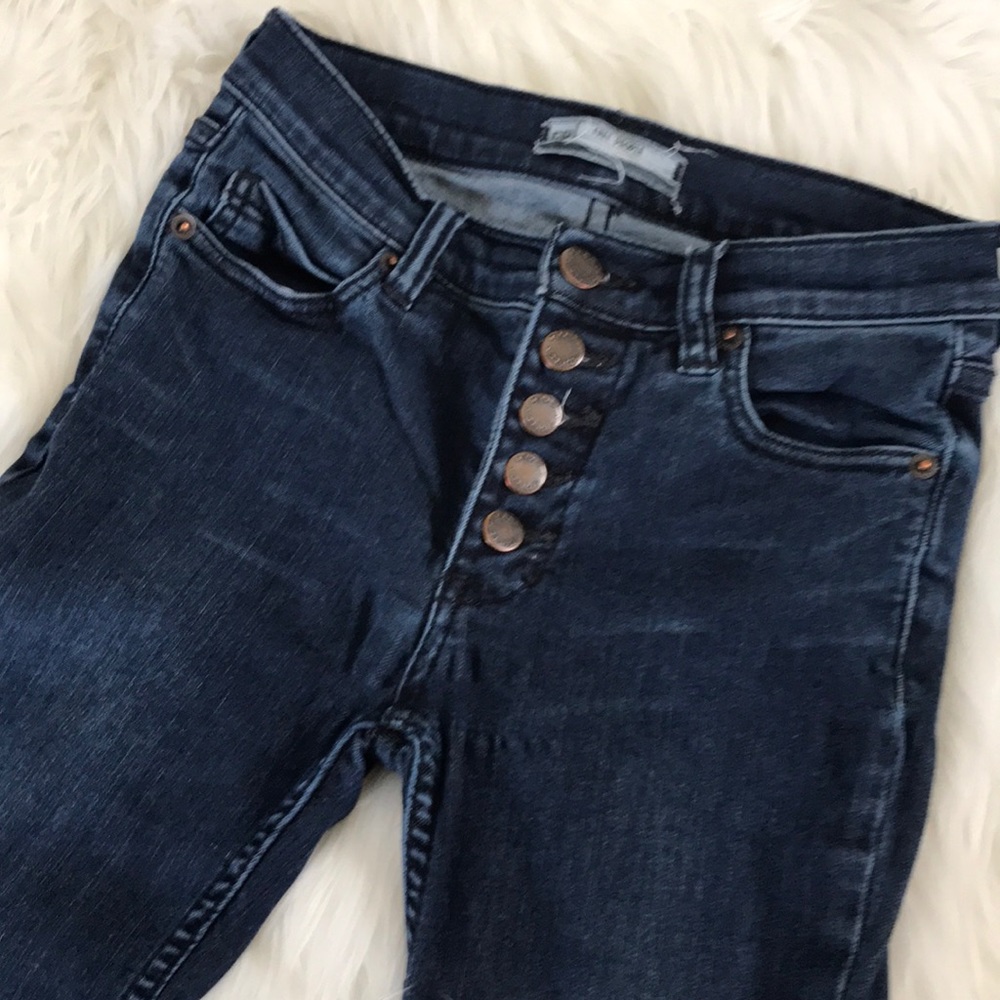 F R E E P E O P L E Reagan Button Front Skinny - image 5